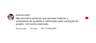 Cliente emociona-se ao relatar gratidão pelo projeto conduzido por Amanda